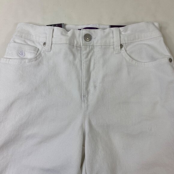 Gloria Vanderbilt Womens Amanda White Denim Classic Rise Slimming Jeans Size 4P - Picture 2 of 9